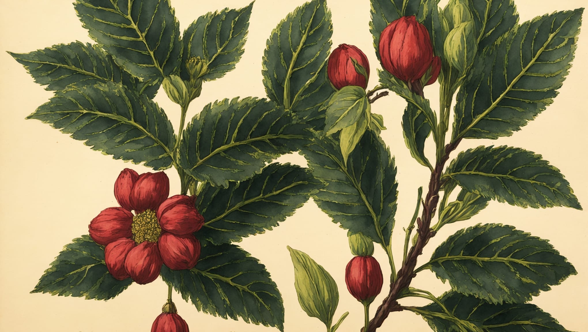 Camilla — illustration botanique, origine latine