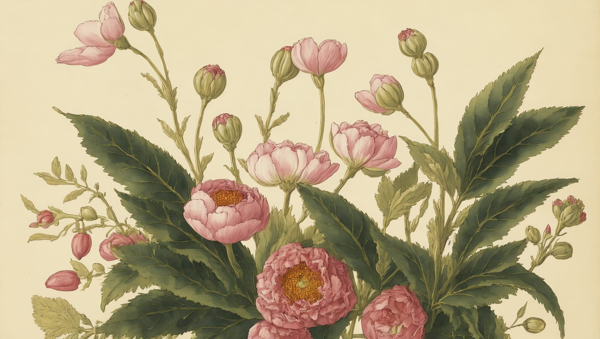Jade — illustration botanique, origine contemporaine