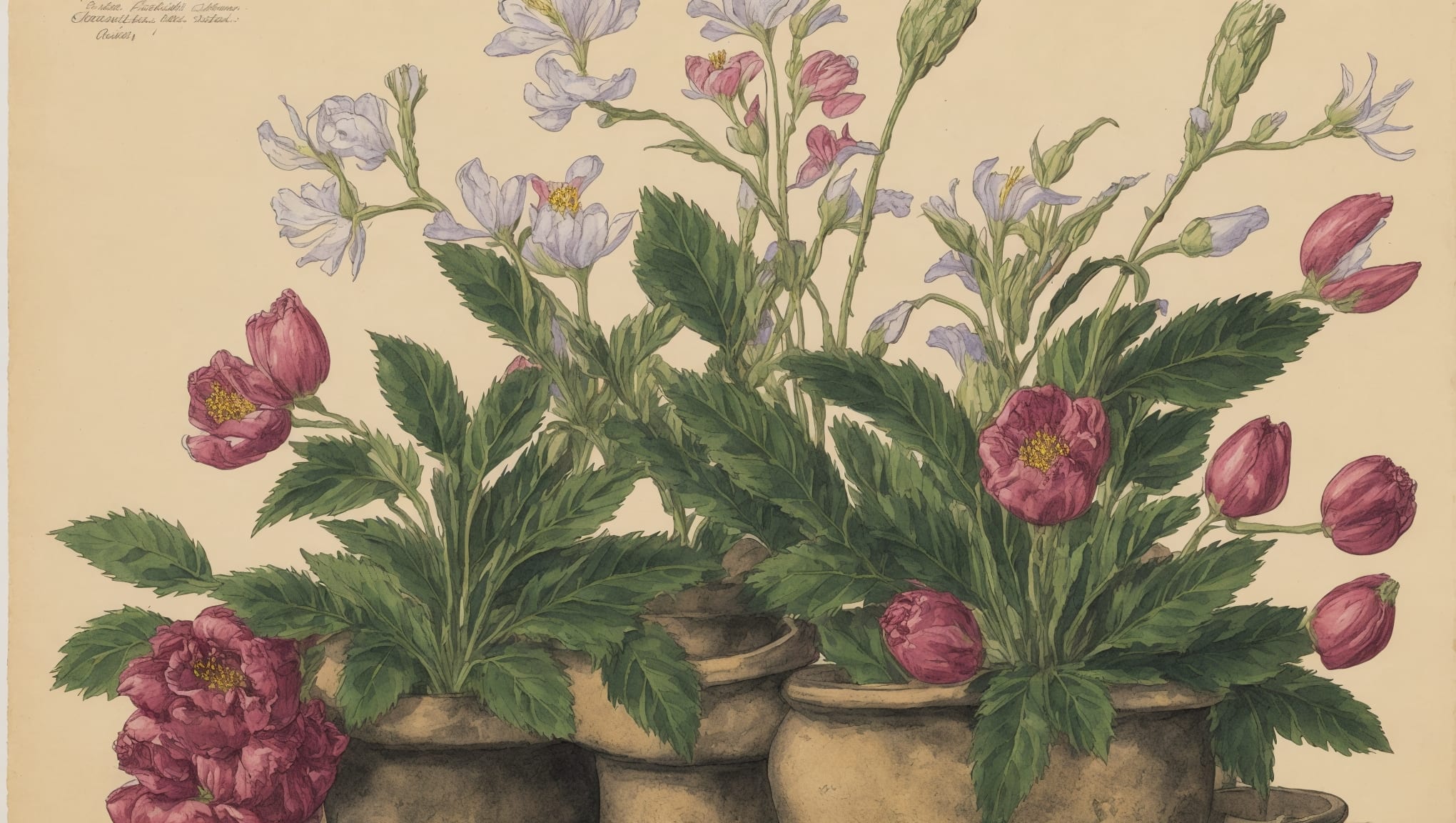 Mya — illustration botanique, origine contemporaine