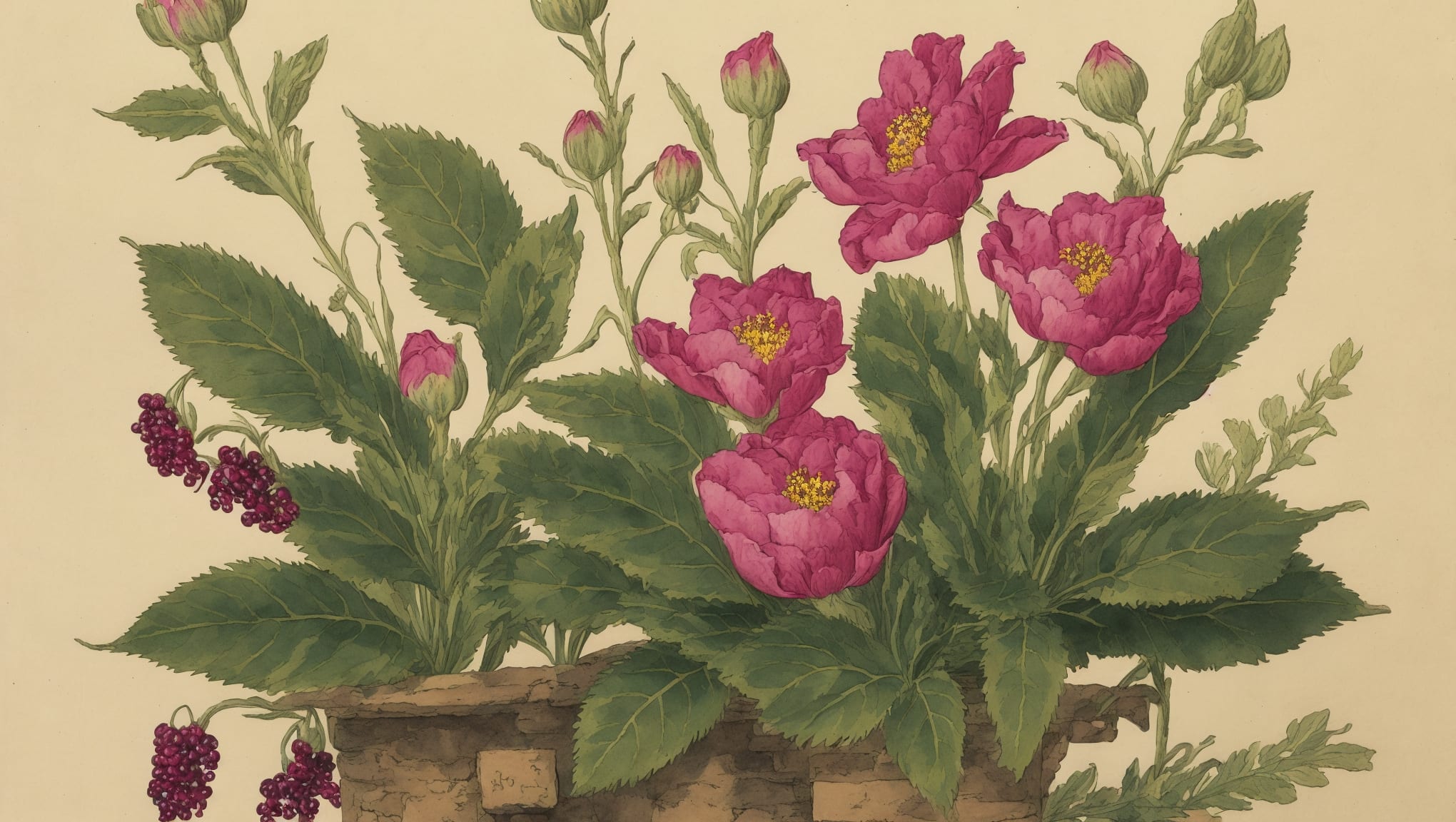 Saïna — illustration botanique, origine contemporaine
