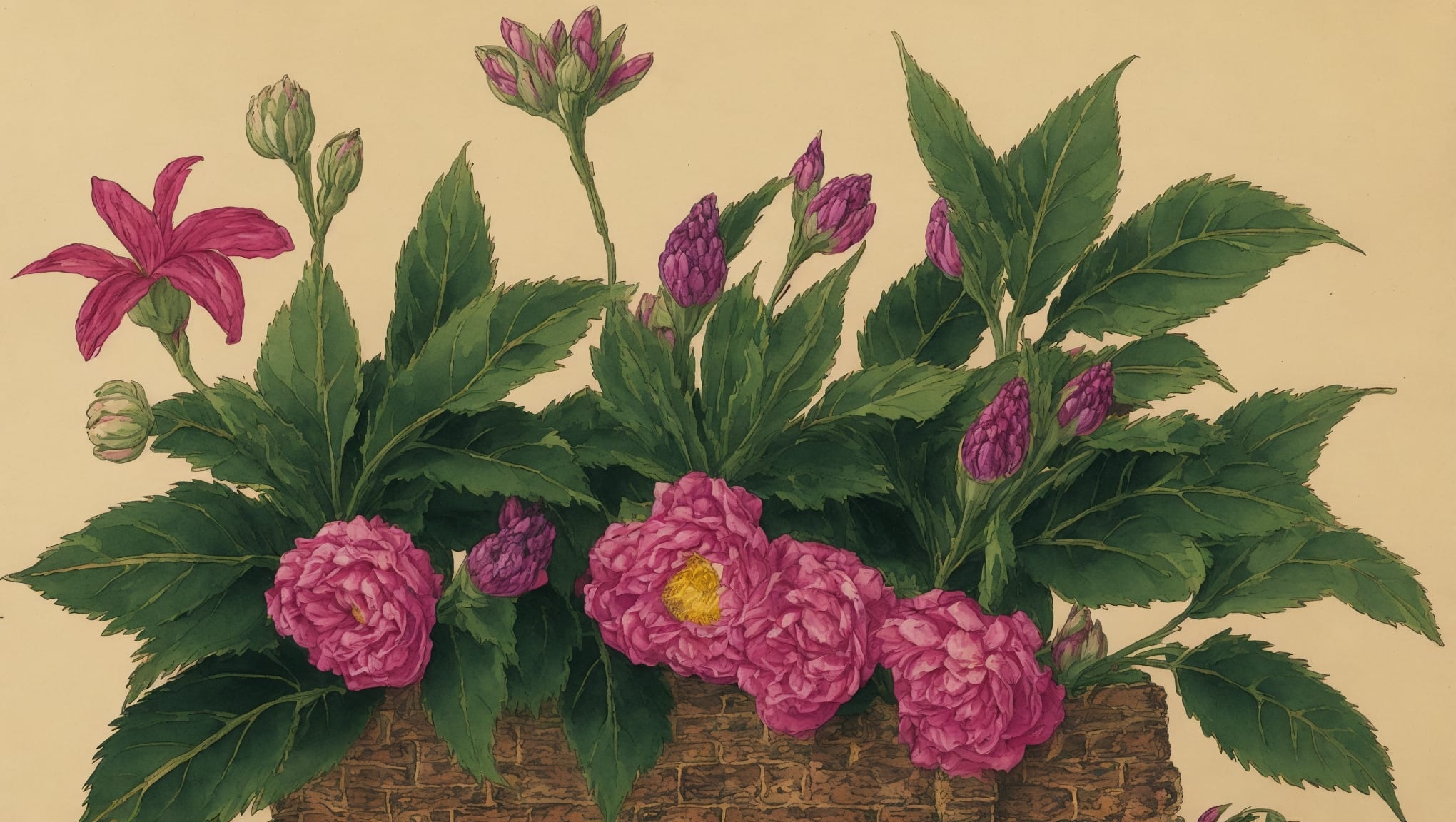 Sienna — illustration botanique, origine contemporaine