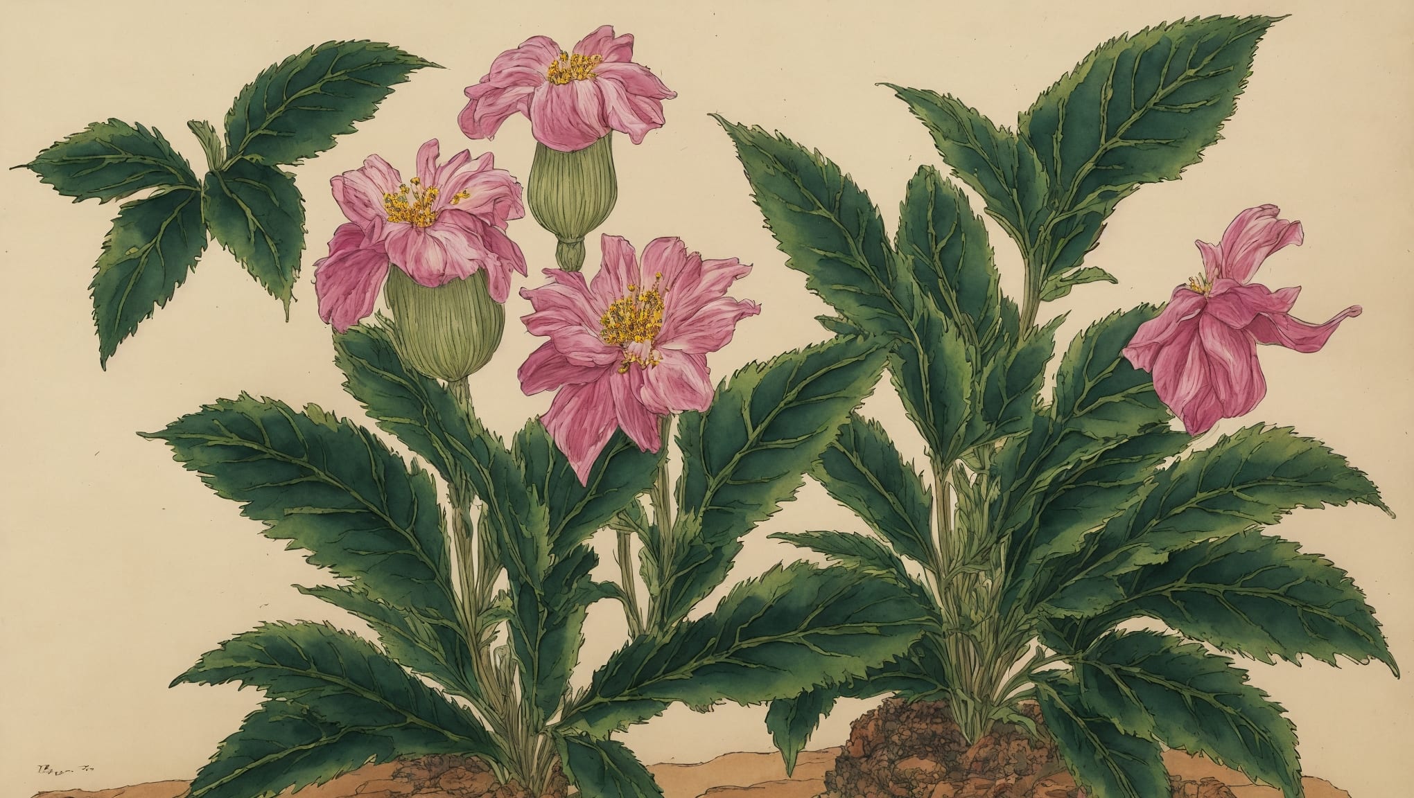 Théa — illustration botanique, origine grecque